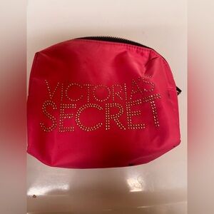 Victoria's Secret Red Cosmetic Bag with Rhinestones